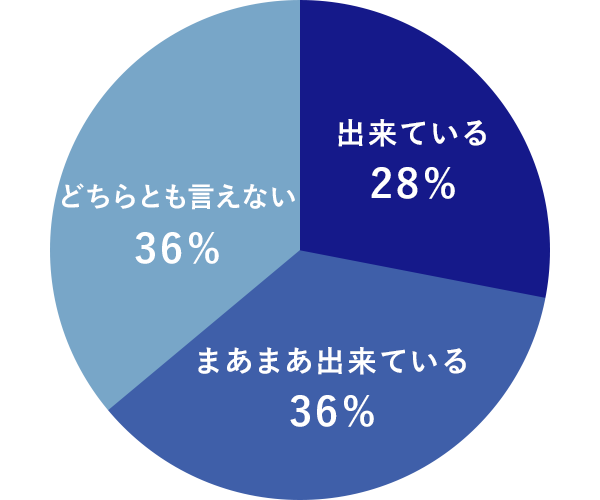 円グラフ：仕事とプライベートの両立はできているか？